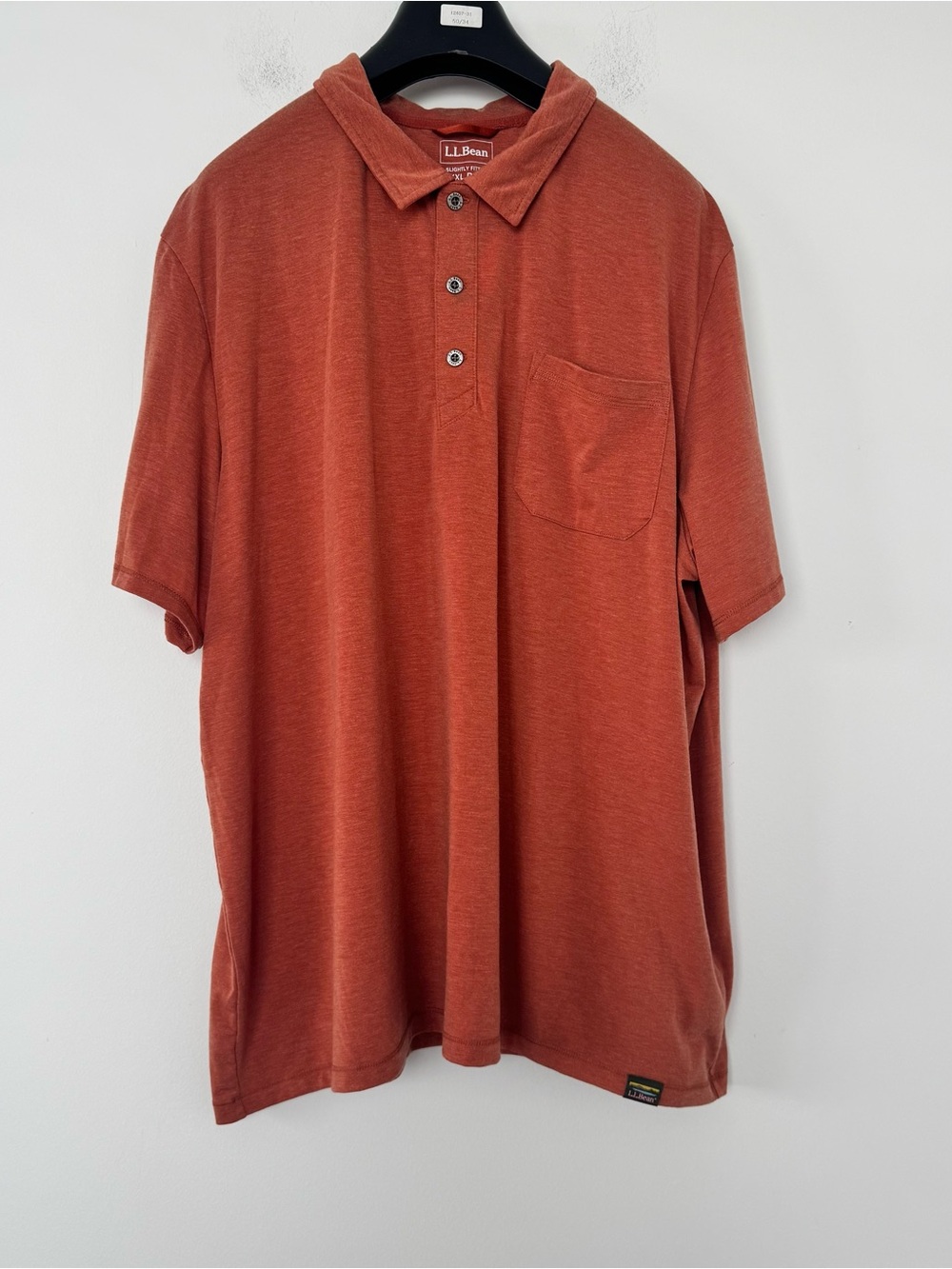LL Bean SunSmart 2.0 Polo Shirt Mens XXL Short Sleeve Terracotta Rust UPF 50